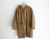 50% OFF SALE - Vintage Camel Tan Peters Whaler Wool Winter Hooded Jacket