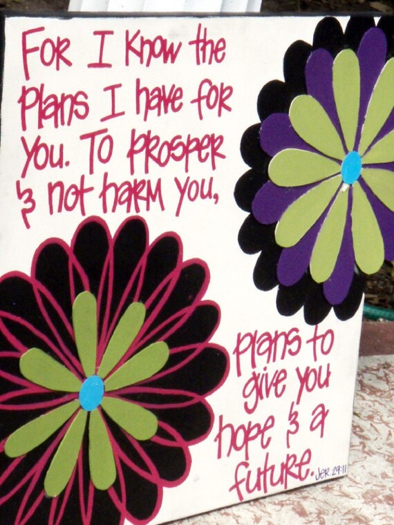 Bible Verse Jeremiah 29:11 on 20x20 Canvas