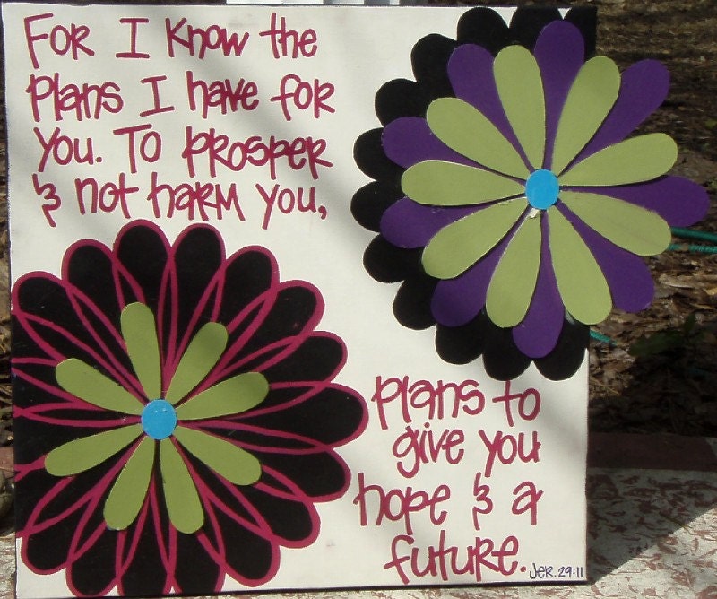 Bible Verse Jeremiah 29:11 on 20x20 Canvas