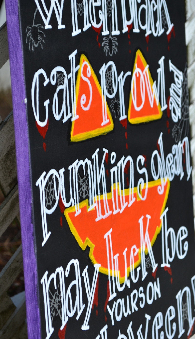 Halloween JackOLantern with Quote on 16x20 Canvas
