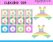 Easter Cupcake Set PDF cupcake toppers, and wrappers DIY you print by delightfulprints Il_170x135