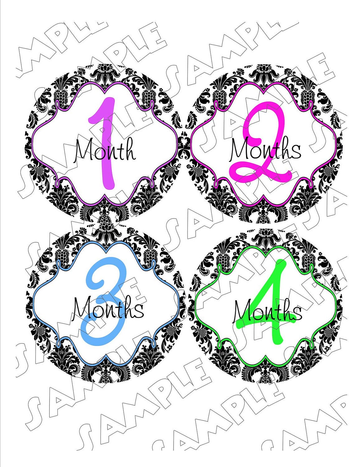 DIY Printable Monthly Onesie Stickers