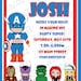 The Avengers birthday invitation thor hulk ironman capt america many colors...DIY you print custom photo card by delightfulprints