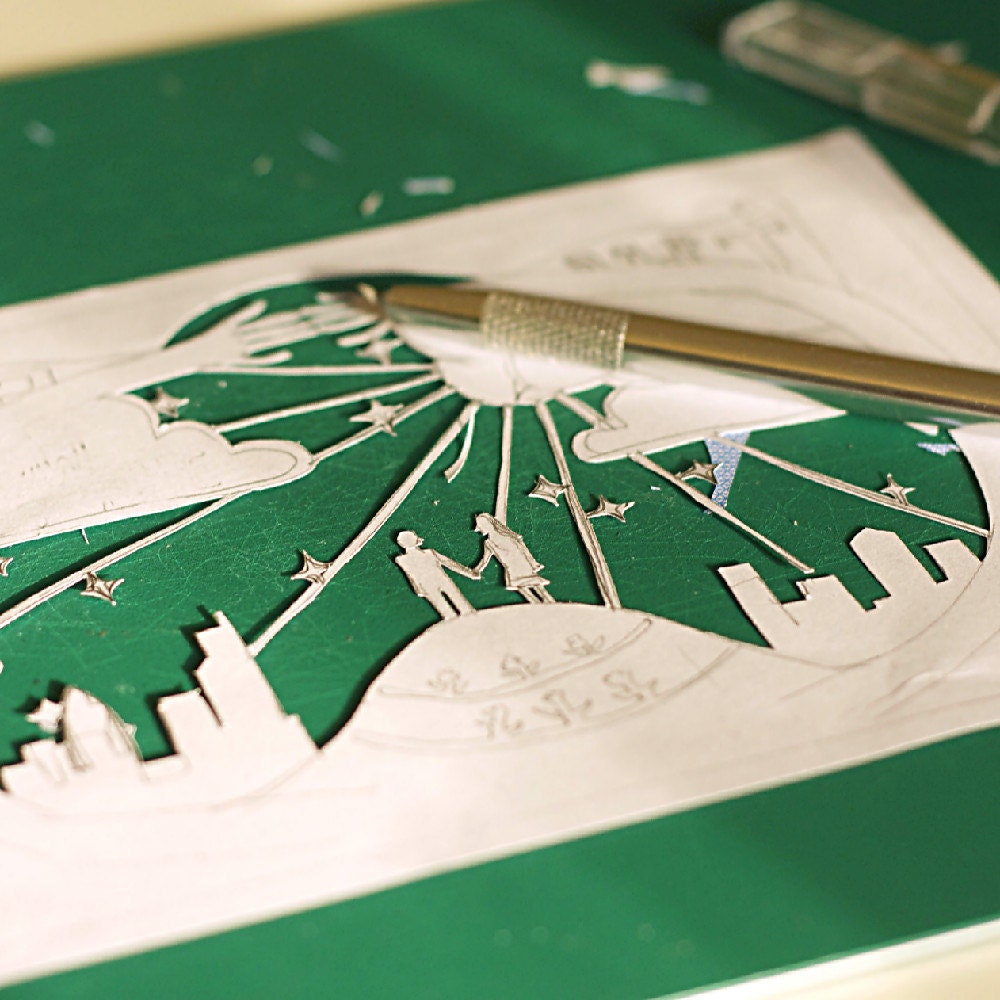 Custom Paper Cut - A5 - Henni and Bean