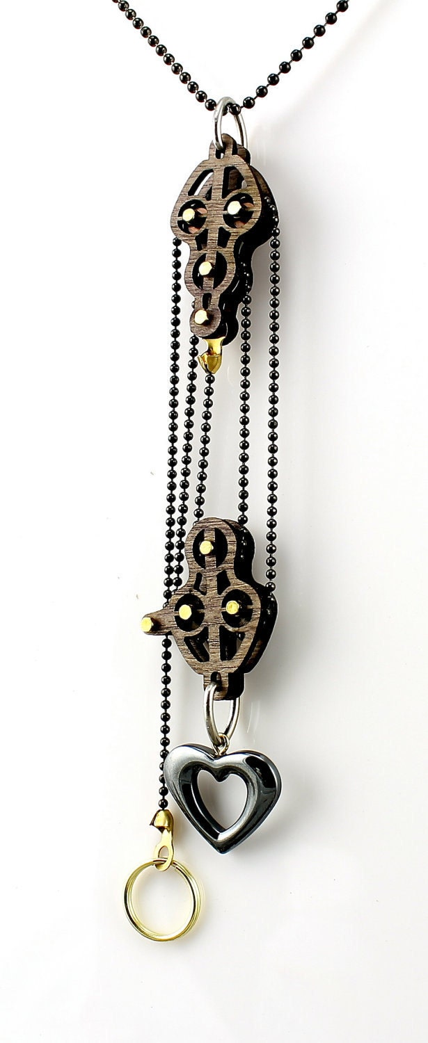 Block and Tackle Pulley Heart Pendant