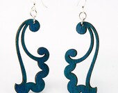 Hanging Flower  - Laser Cut Wood Earrings
