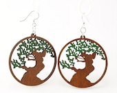 The Tree of Life Earrings - Laser Cut wooden Earrings
