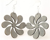 Rotating Teardrops  - Laser Cut Wood Earrings