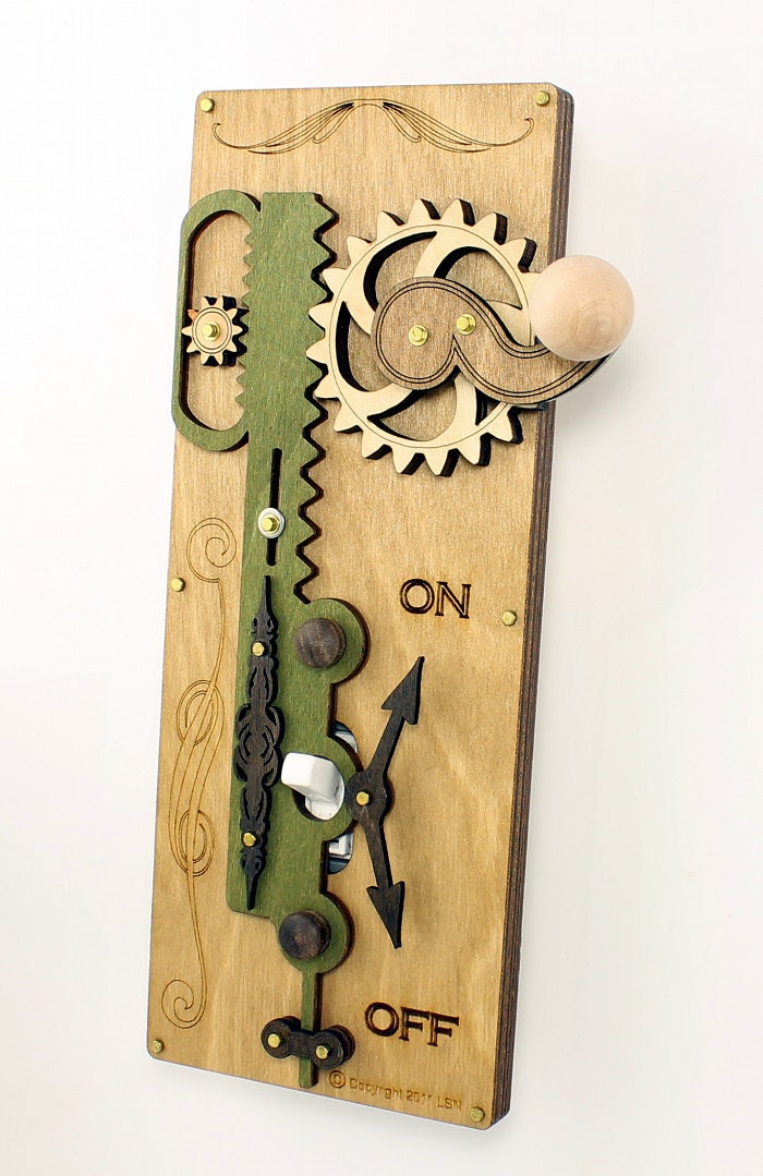 Single Rack and Pinion Light Switch Plate - Earth Tone Colors