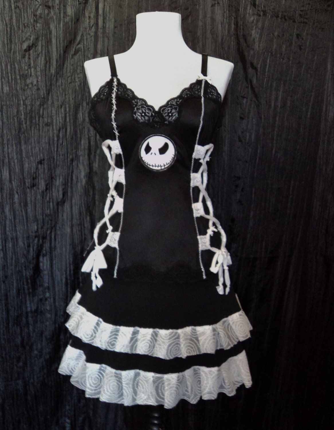 deadmoongrrrl dead doll nightmare jack skellington top & skirt