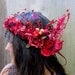Fairy Crown - Red Rose Butterfly Flower Headress, Midsummer Night's Dream Floral Crown