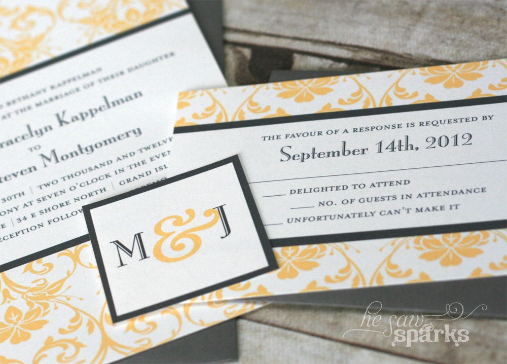 DIY Printable Invitation - Floral Damask - Choose your colors