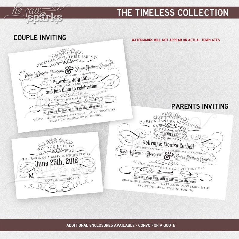 Vintage Wedding Invitation - Printable - DIY - The Timeless Suite