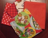 Fat Quarter Bundle of The Berenstain Bears Welcome To Bear Country in Red for Moda
