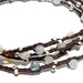 Irish Waxed Linen, Faceted Aquamarine Gemstone, Sterling Silver Wrap Bracelet, Waxed Irish Linen Beaded Bracelet- Jewelry by Leandra