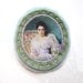 pale blue seafoam brooch with portrait - cameo style - lovely lady - free shipping