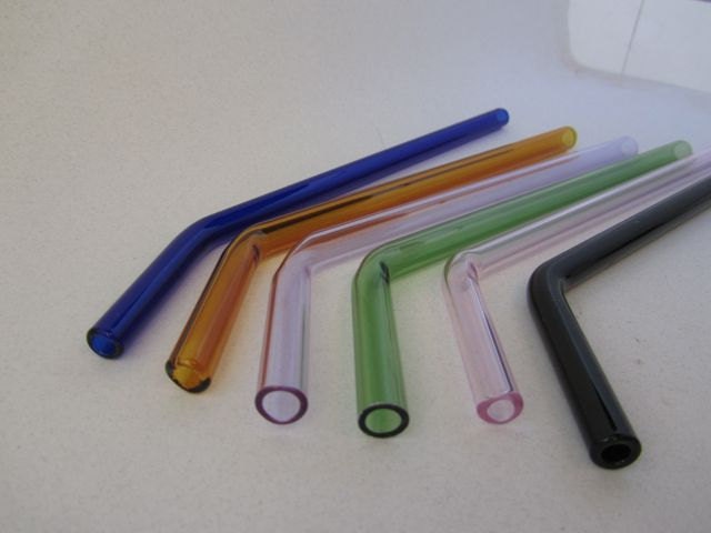 Choose Your Own Colors Glass Bent Straws- Set of Four