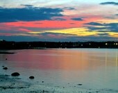 Sunset On Casco Bay, Portland, Maine, 24 x 16 Photograph, Framed Gallery Wrap Canvas Print, Ready To Ship, The Maine View