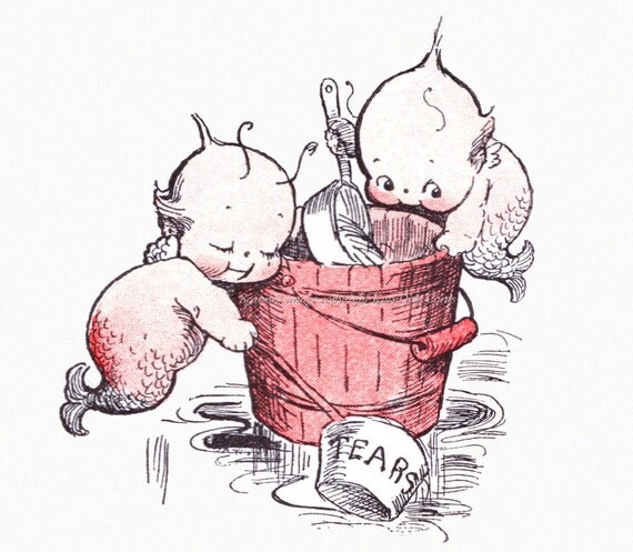 Kewpie Mermaid Fairies MerKewps Repro Greeting Card Rosie O'Neil