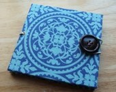 Mini Accordion Photo Album/ photo brag book/ scrap book in Teal Ironwork fabric (or purple)