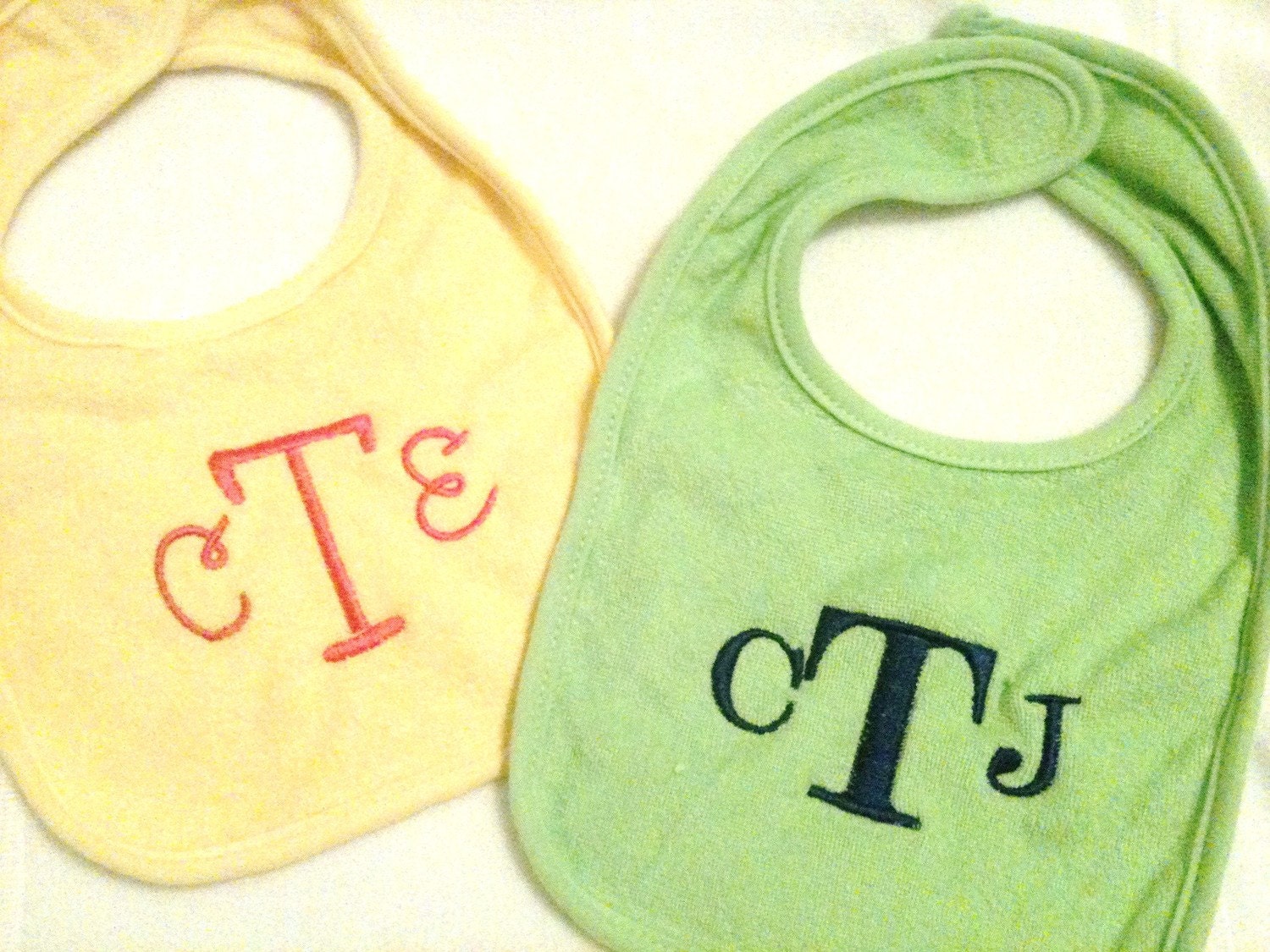 3 pack-Monogrammed Bibs