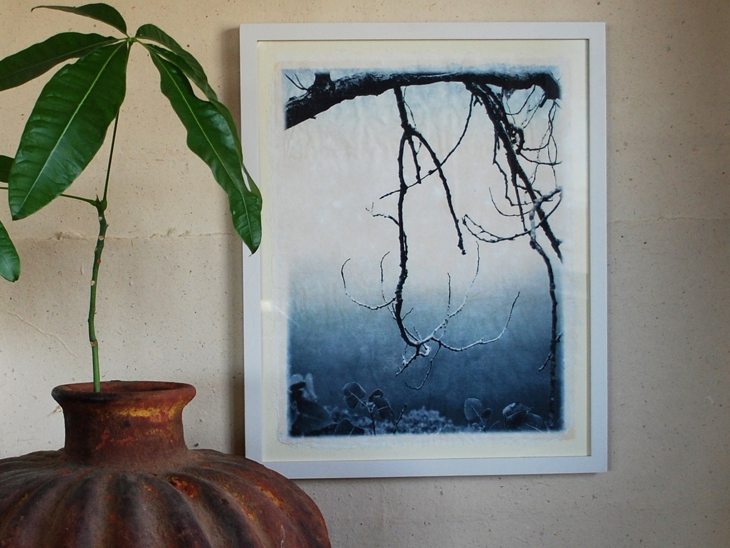 art print etching solarplate on handmade paper