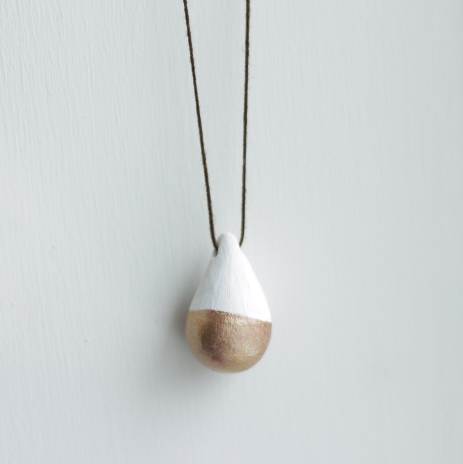 Gold-Dipped Teardrop Pendant Necklace