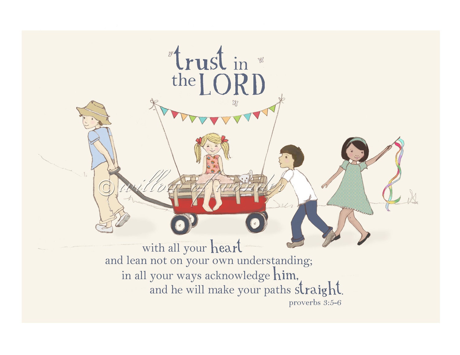 Trust In The LORD - Scripture Art Print - Children wall art