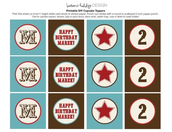 Cowboy Cupcake Toppers Il_570xn