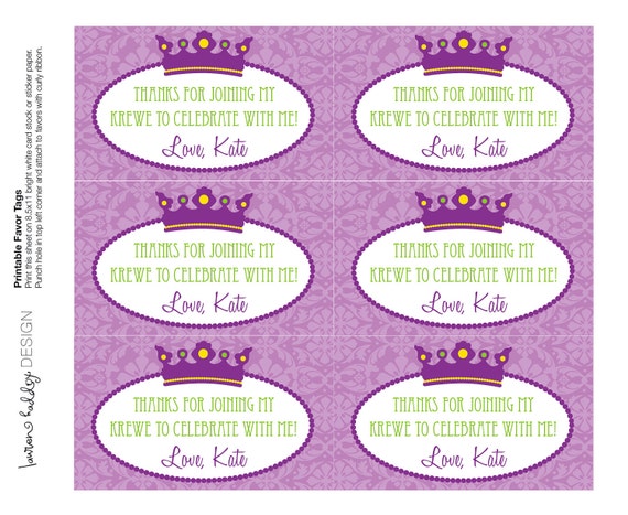 DIY Printable Mardi Gras Favor Tags Il_570xn