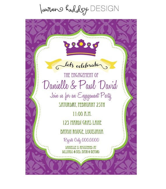 DIY, Mardi Gras Party or Birthday Invitation Il_570xn