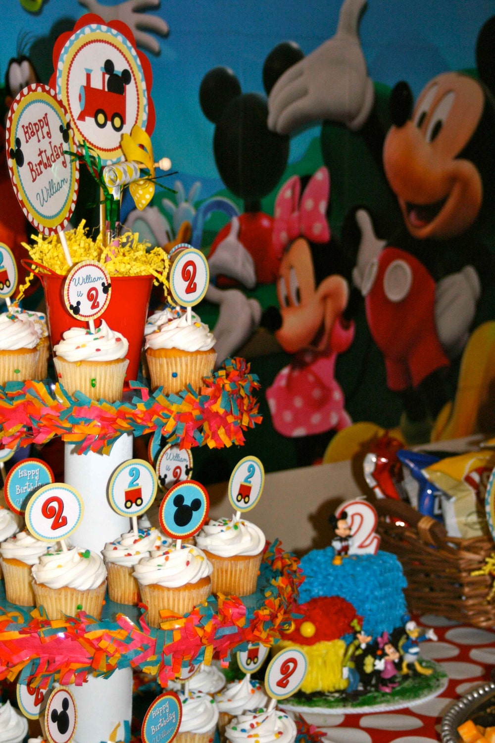 DIY, Mickey Mouse Inspired Choo Choo Express CUPCAKE TOPPERS Il_570xn