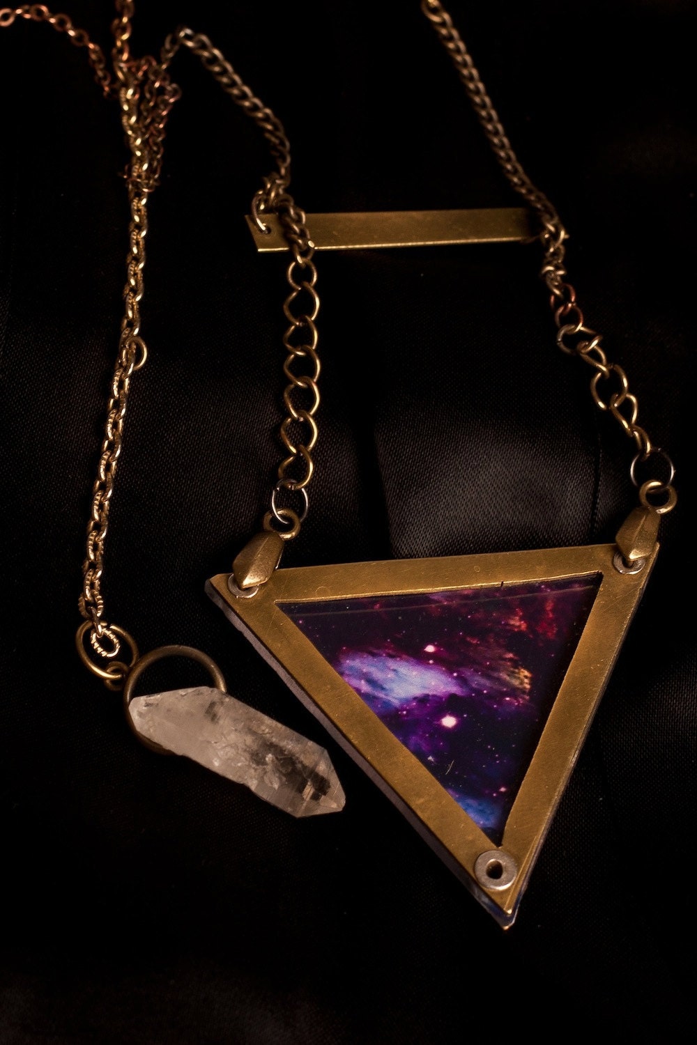 Triangle purple Orion Nebula Constellation Galaxy Space Universe Pendant necklace