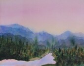 Sale Misty Lake, Barbara Rosenzweig, Original Painting, Etsy, Watercolor Landscape Special Discount