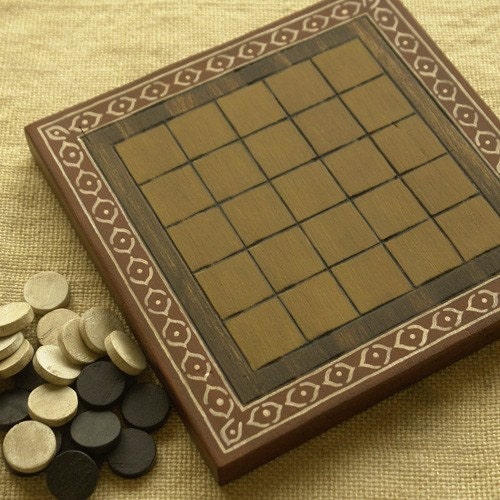 ANCIENT BOARD GAME - Woodwork - Art - Handmade - Decoration - Gift - Wedding gift - Christmas gift: Helga (Libyan Desert, Sahara, Africa).