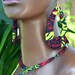Afrocentric African Fabric Earrings, Choker and Bangle Set