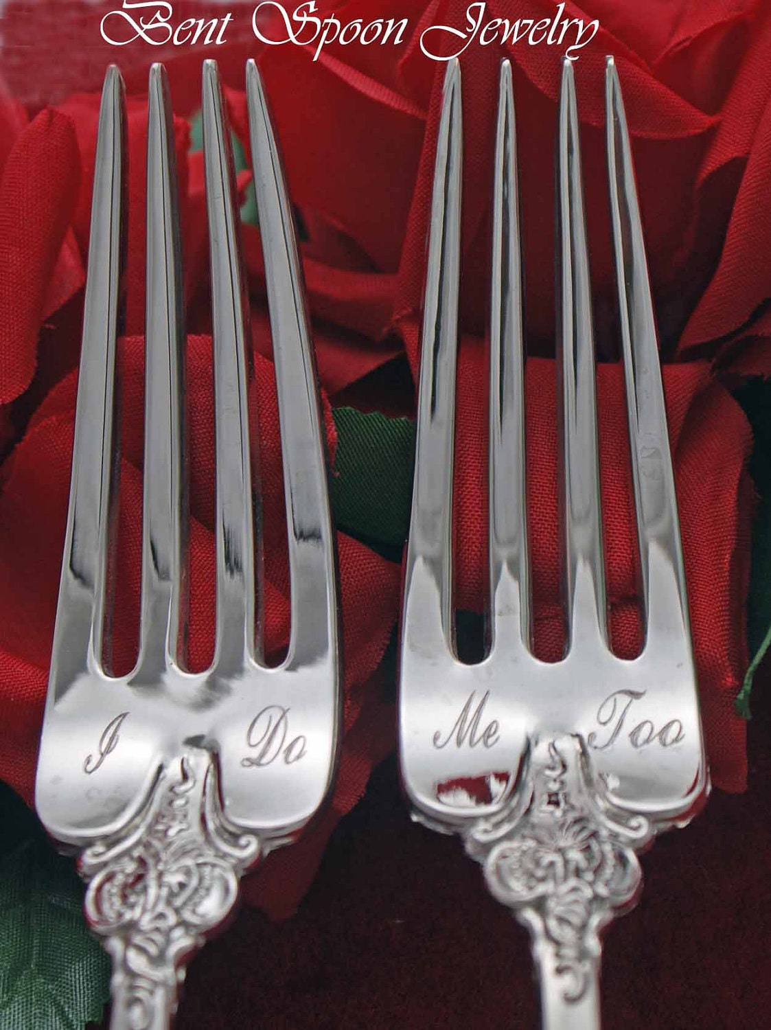 I Do - Me Too, Fancy Cake Forks...Baroque 1941  for the Bride and Groom..plus Lucky Penny