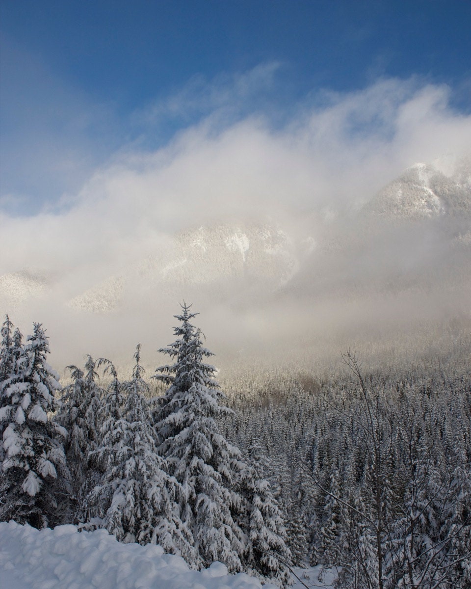 Fine Art Photography , Mountain Photo Art Print,  "Snow Capped Mountains" Gifts under 25