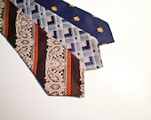 Set of 3 Vintage mens neckties ties 70s 80s made in UK