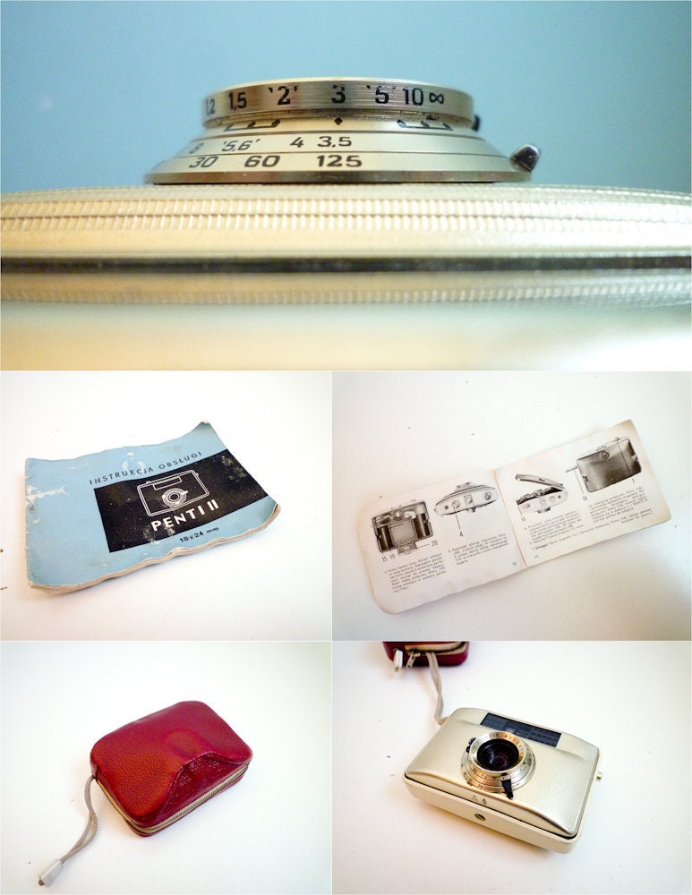 Reserved for Ken - Vintage Lomo Film Camera Penti II 60s working gold and white