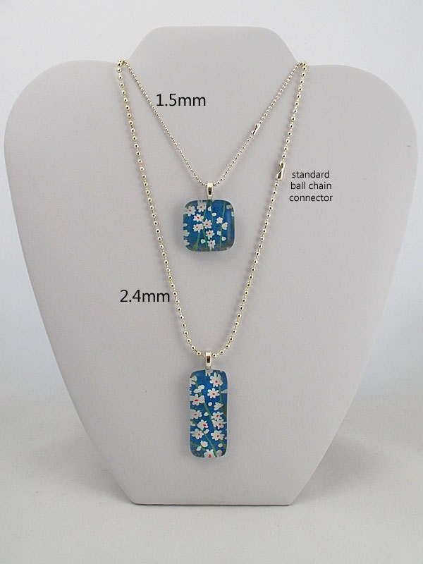 Ceramic Pendant with Recycled Glass - Slim Drop Necklace in Cottage Breeze - FREE SHIPPING