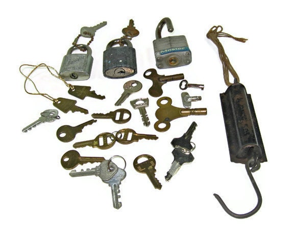 Spring scale, locks, and keys