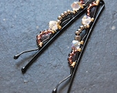 Bobby Pins  Princess Wire Wrapped  Seed Beads and Swarovski Crystals Fashion LoveandCherish