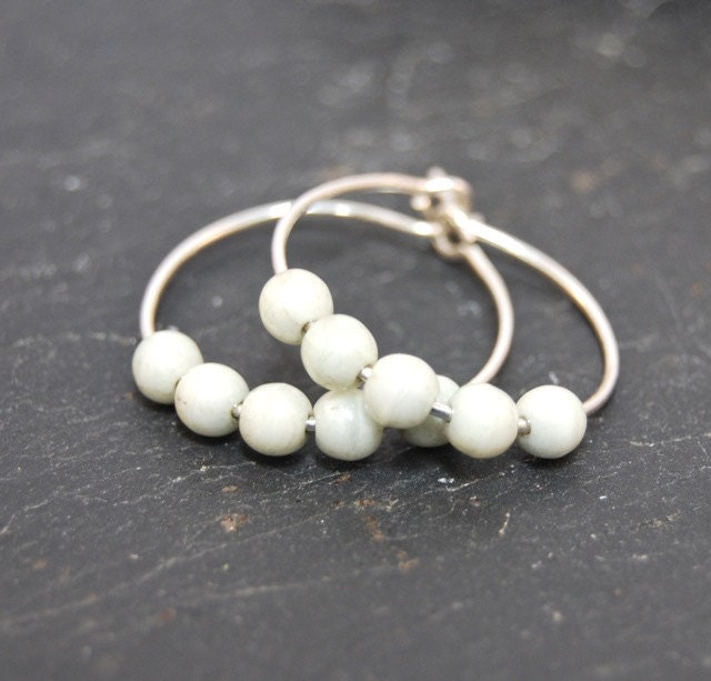 Sage Hoop Earrings Sterling Silver