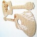 acoustic duo magnets - guitar or ukulele - natural vintage wallpaper