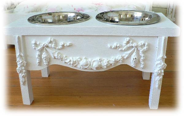 Chic n Shabby wooden 9" high Raised Pet Feeder For Dogs