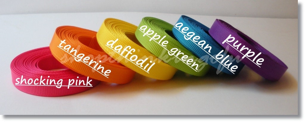 Rainbow Splash-Me-Colors -- 3/8 inch Grosgrain Ribbon Lot/Collection (18 yards)
