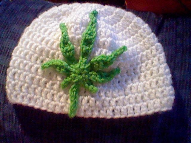 Crochet Marijuana Pot Leaf Applique