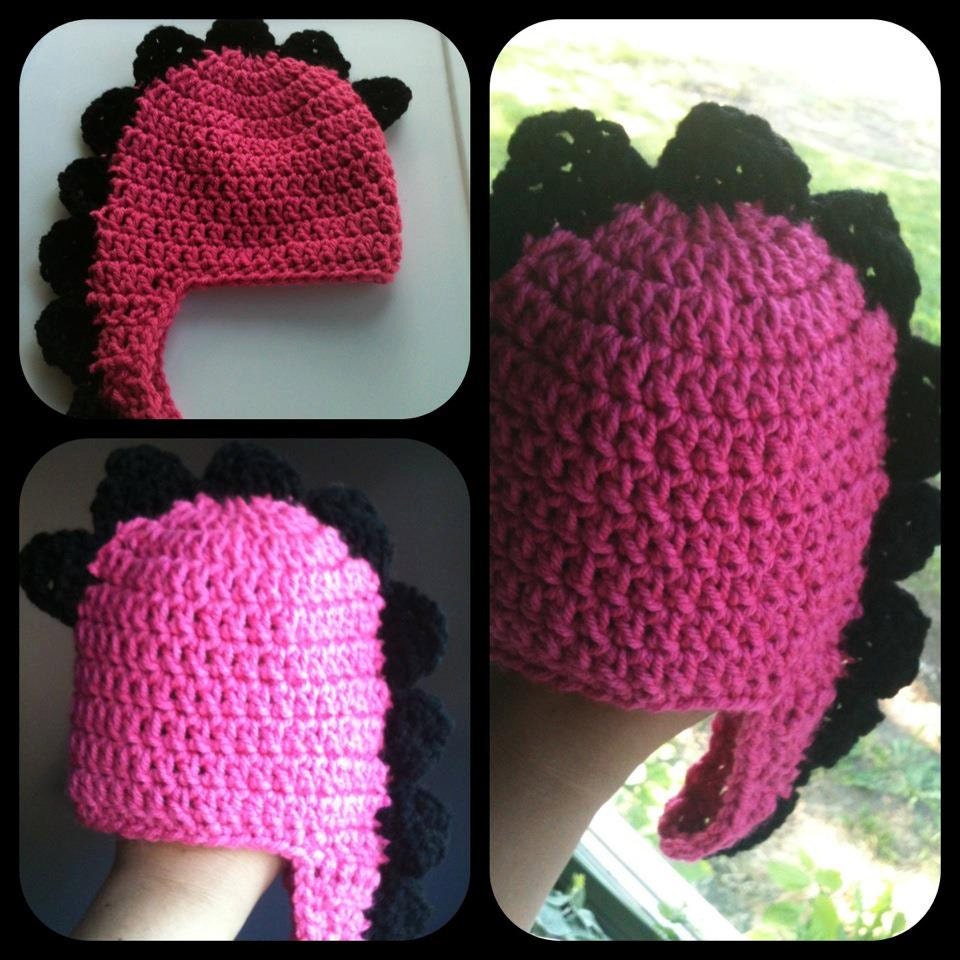 RTS NEWBORN Size 0 to 3 Months Pink Dinosaur Hat