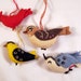 Vintage Felt Birds Ornaments